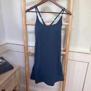 IUGA Womens Teal Blue Activewear Exercise Dress with Built-in Shorts Size M